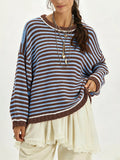 Oversized Striped Dropped Shoulder Sweater