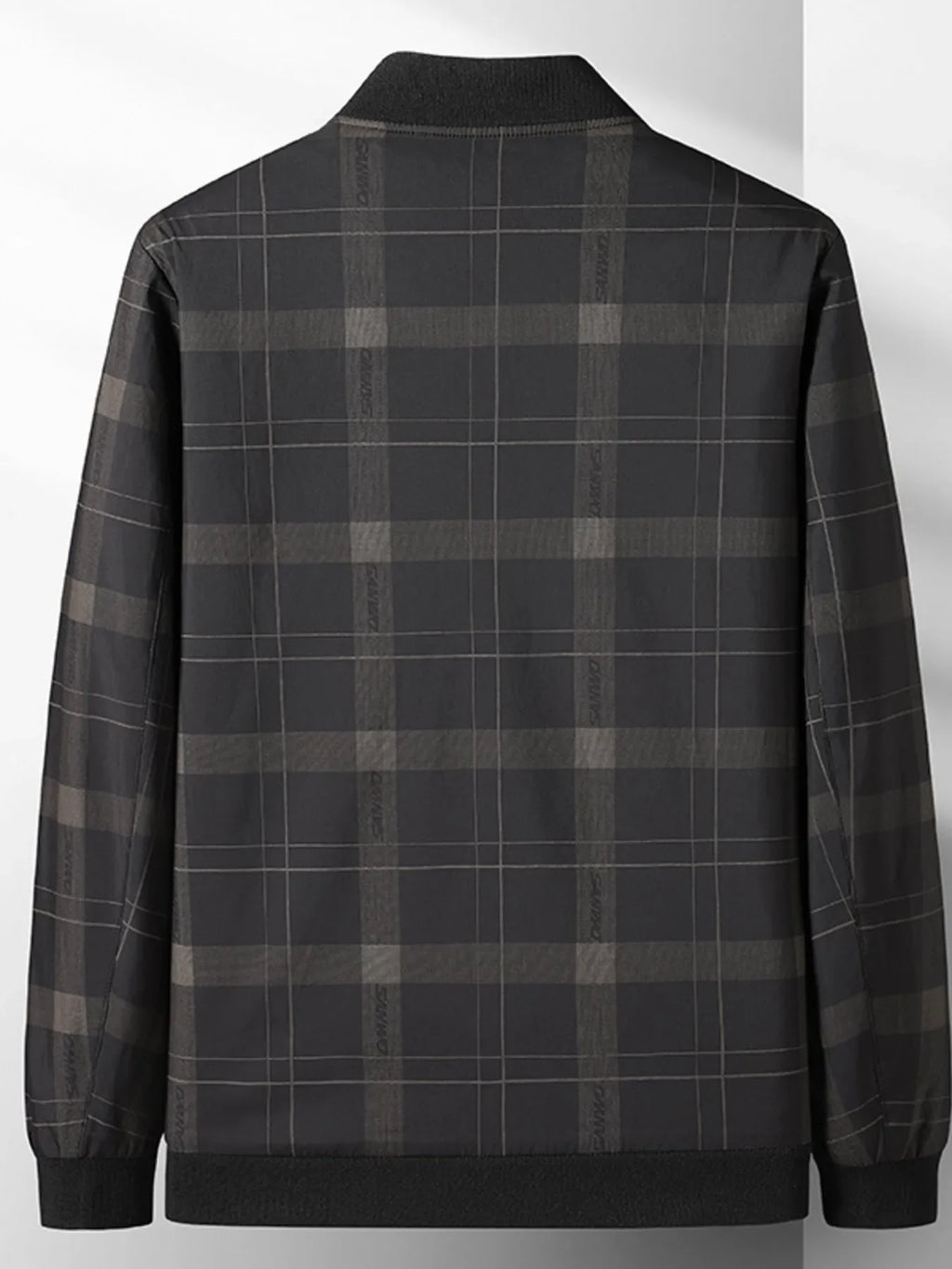 Men's Plus Size Plaid Lightweight Bomber Jacket