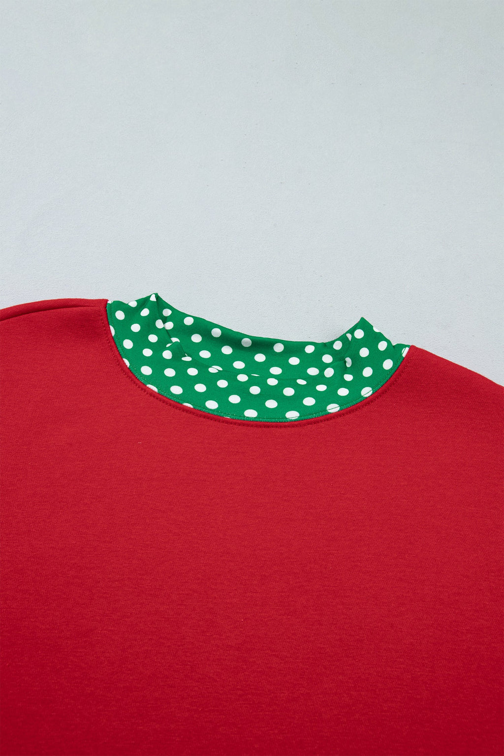 Racing Red Polka Dot Trim Baggy Pullover 2pcs Short Set