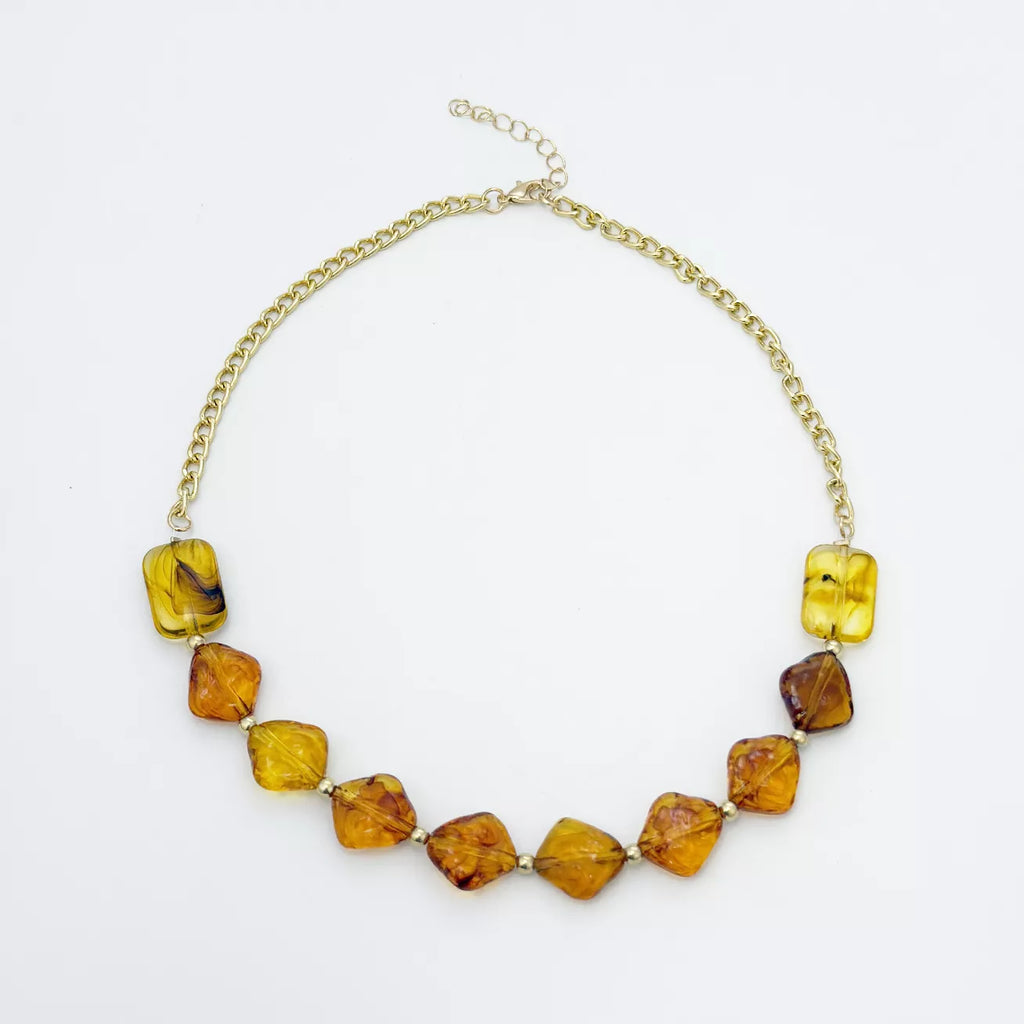 Geometric Acrylic Bead Necklace