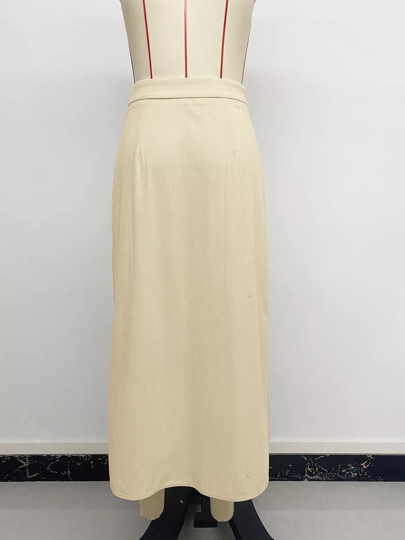 High Waist Pleated Midi Skirt