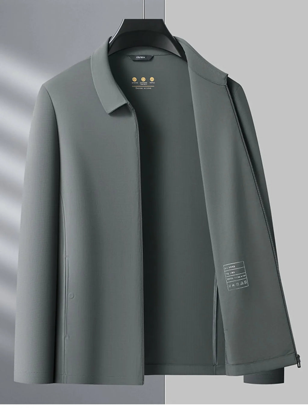 Men's Plus Size Zip Up Long Sleeve Jacket