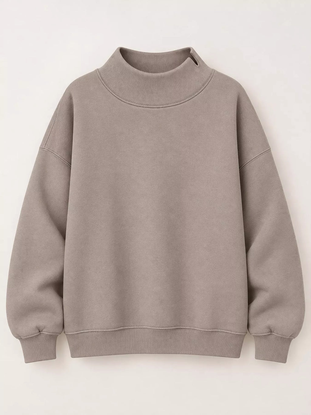 Oversized Mock Neck Long Sleeve Sweatshirt