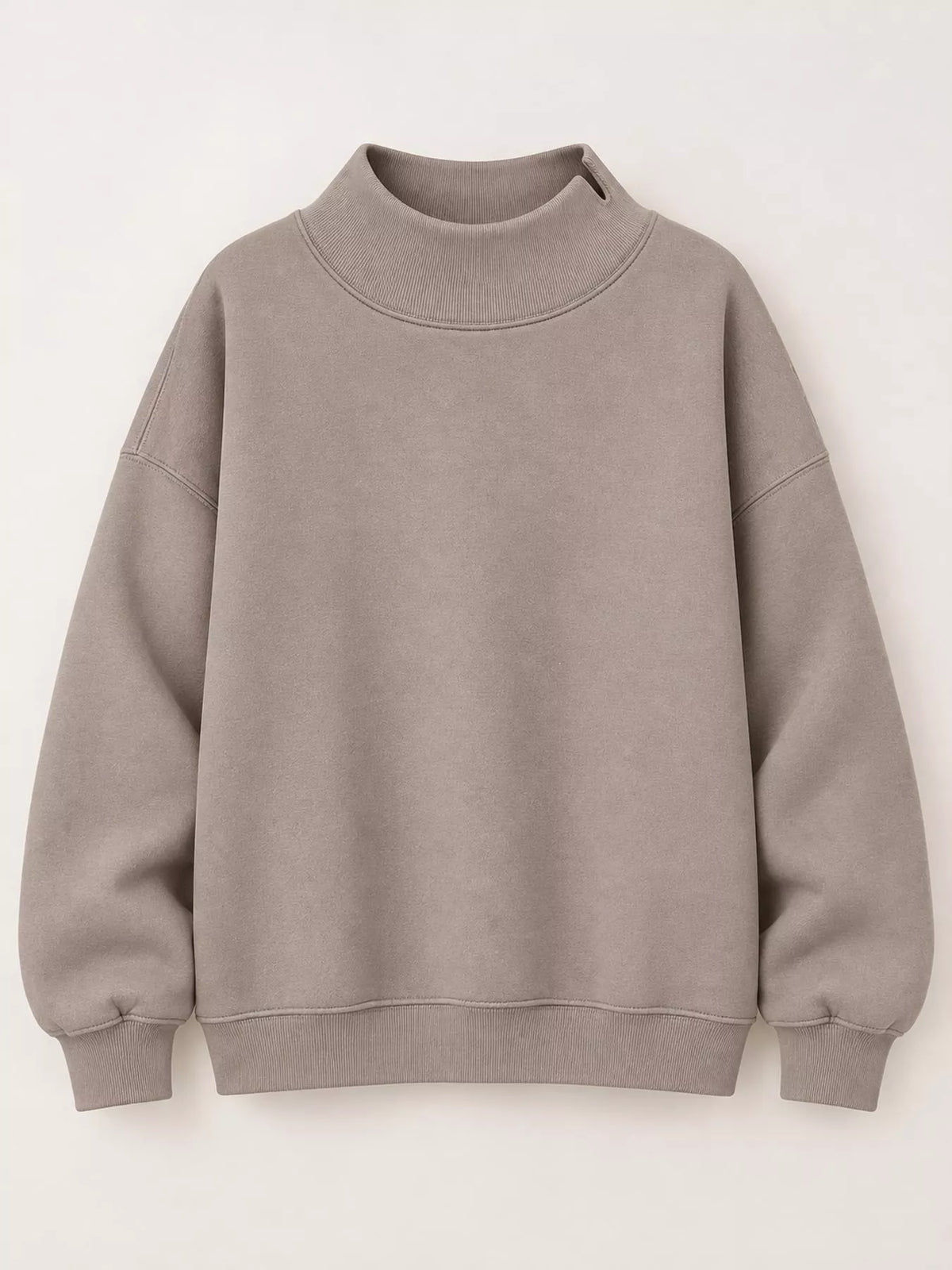 Oversized Mock Neck Long Sleeve Sweatshirt