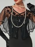 Sequin Sheer Capelet Outerwear