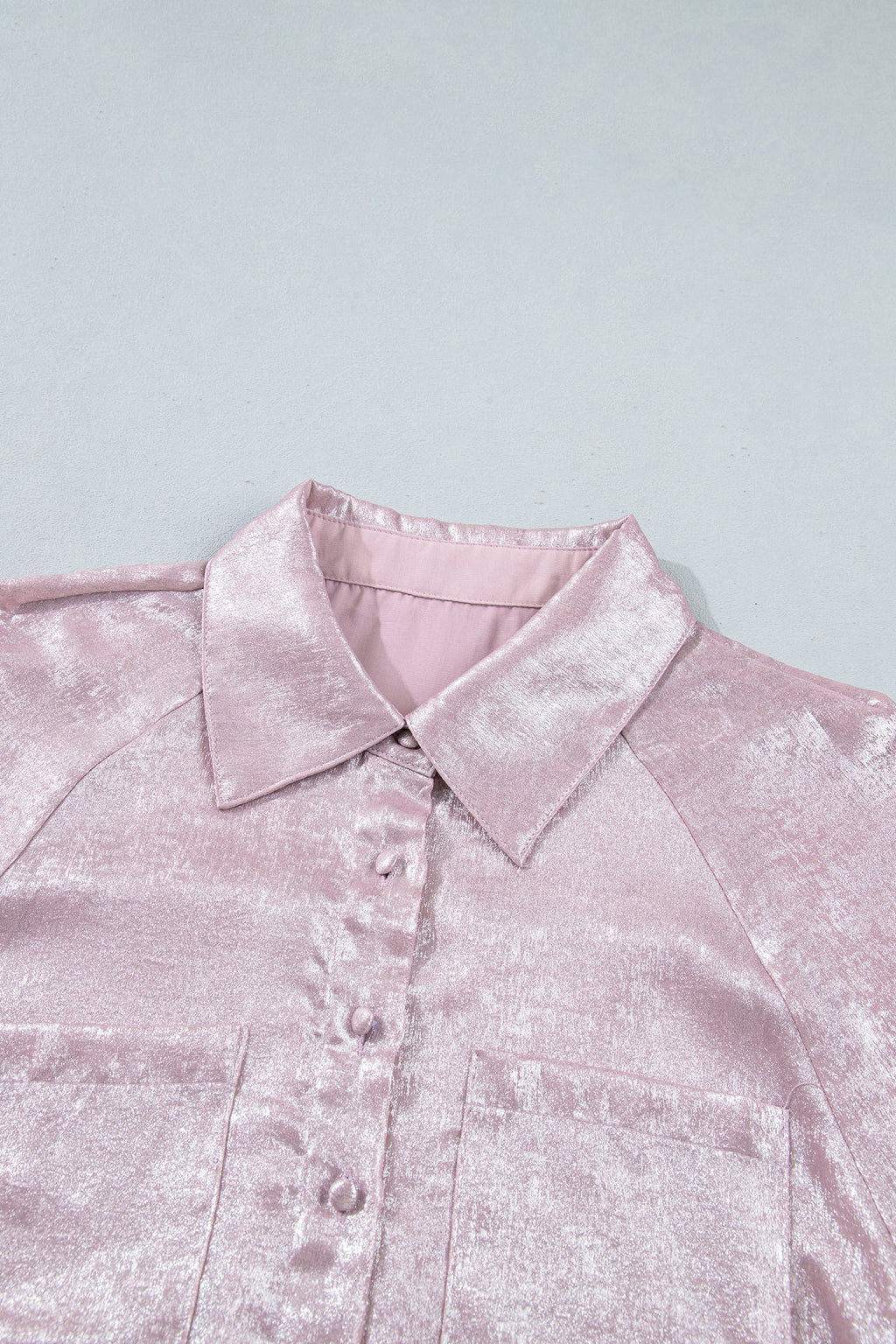 Delicacy Long Sleeve Button Front Ruffle Cuffs Back Paneling Shirt