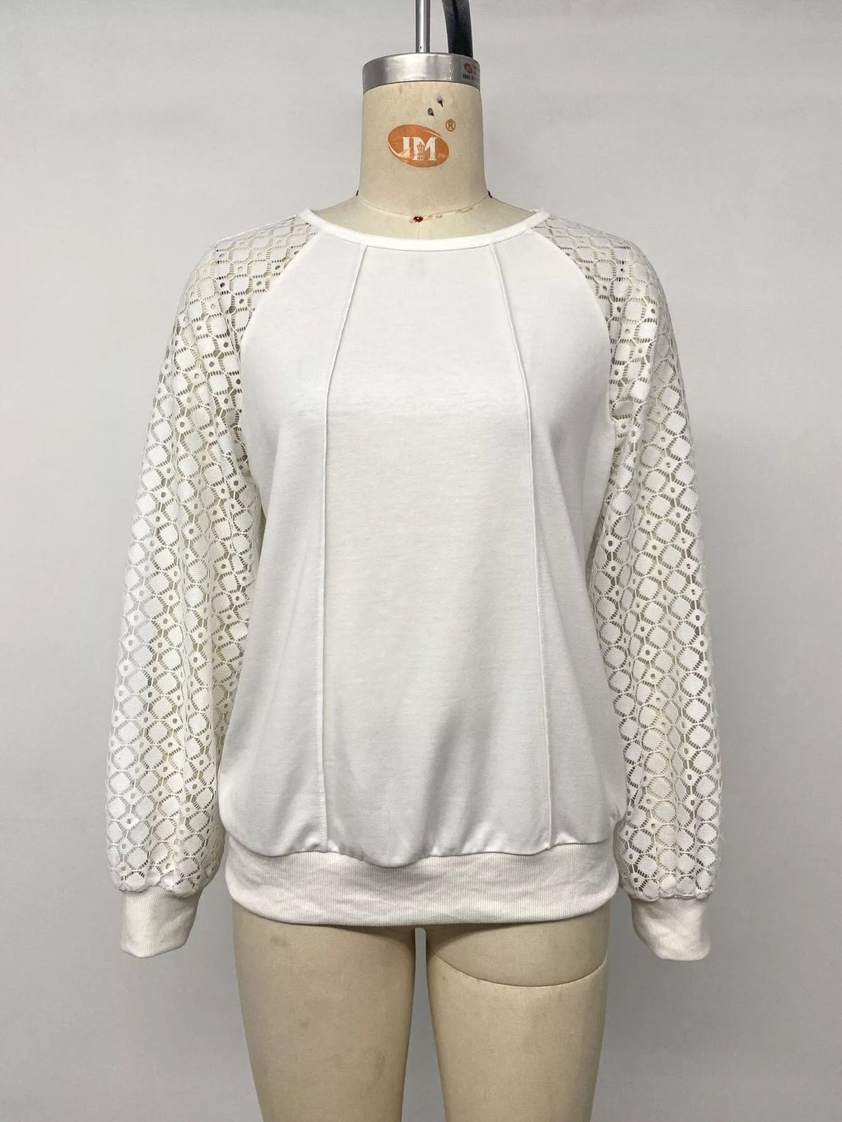 Lace Raglan Sleeve Sweatshirt