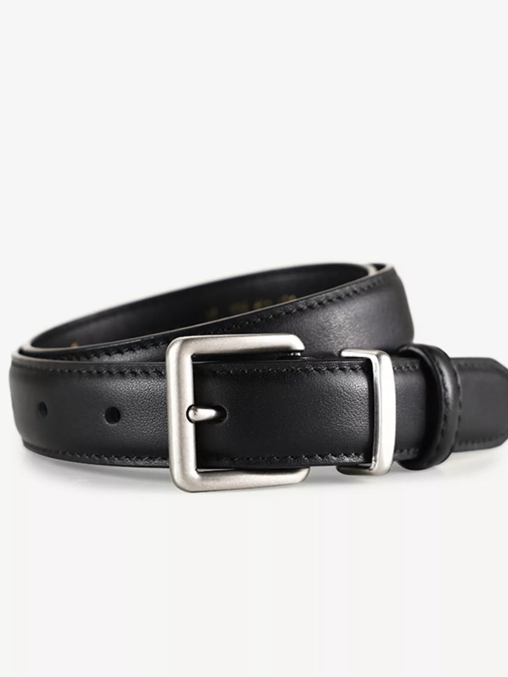 Classic Leather Belt with Square Buckle