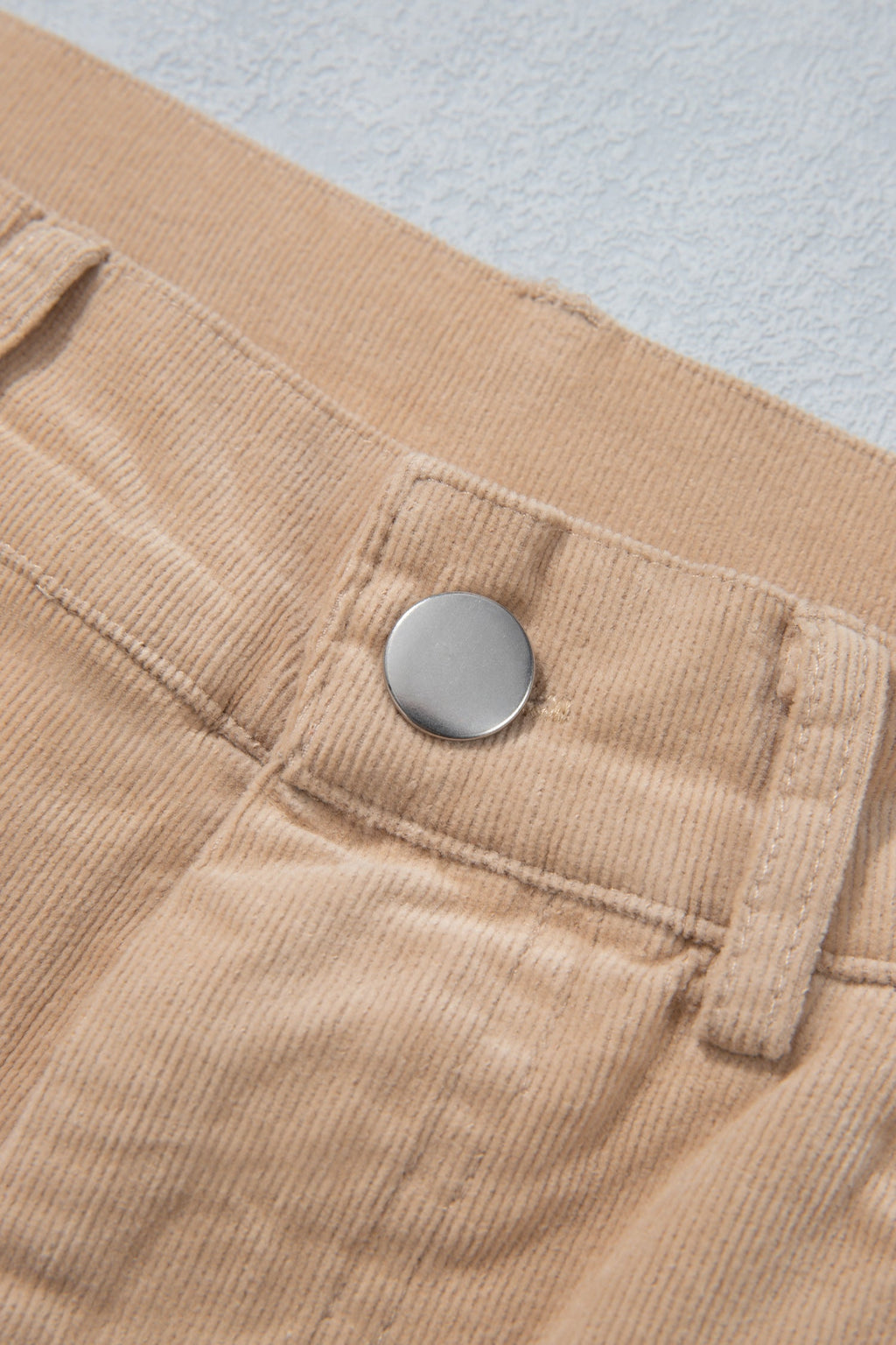 Smoke Gray Corduroy Side Panel Colorblock Straight Leg Pants