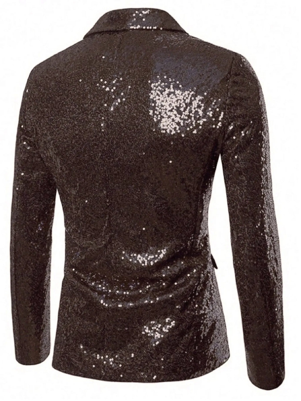 Men's Full Size Sequin One Button Blazer Plus Size