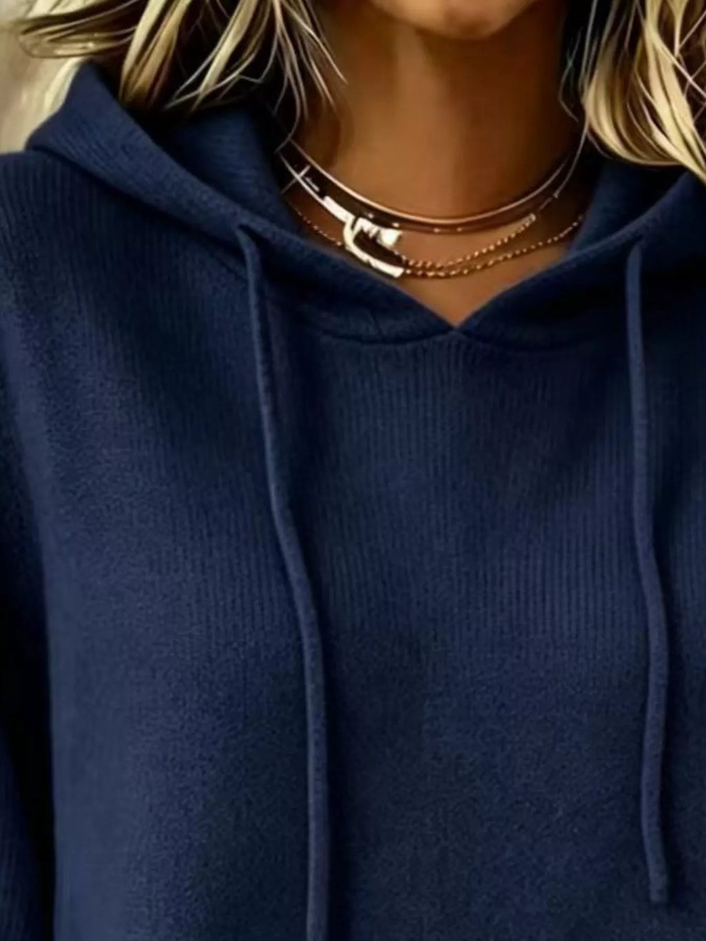 Full Size Drawstring Kangaroo Pocket Hooded Sweater Plus Size
