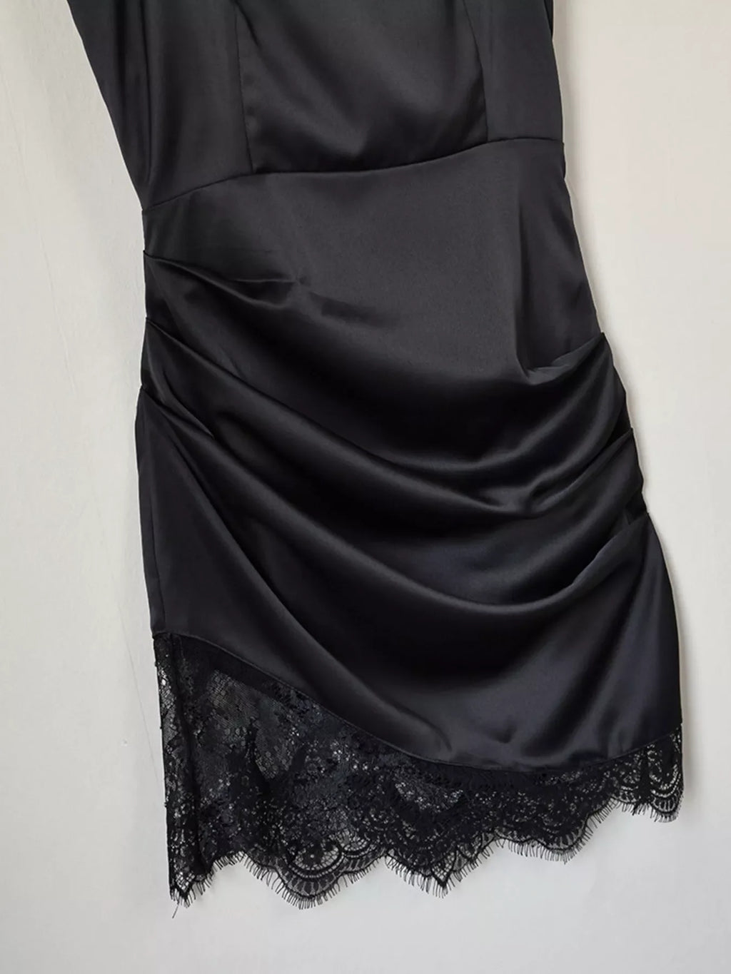 Satin Mini Dress with Lace Detachable Cape