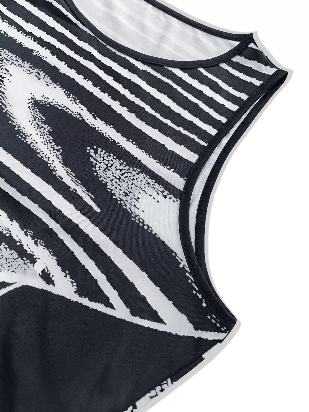 Sleeveless Bodycon Maxi Dress with Abstract Print
