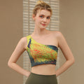 Sexy Colorful One-Shoulder Back-Cheering Sports Bra Underwear Shock-Absorbing Push-Up Yoga Outfit Set