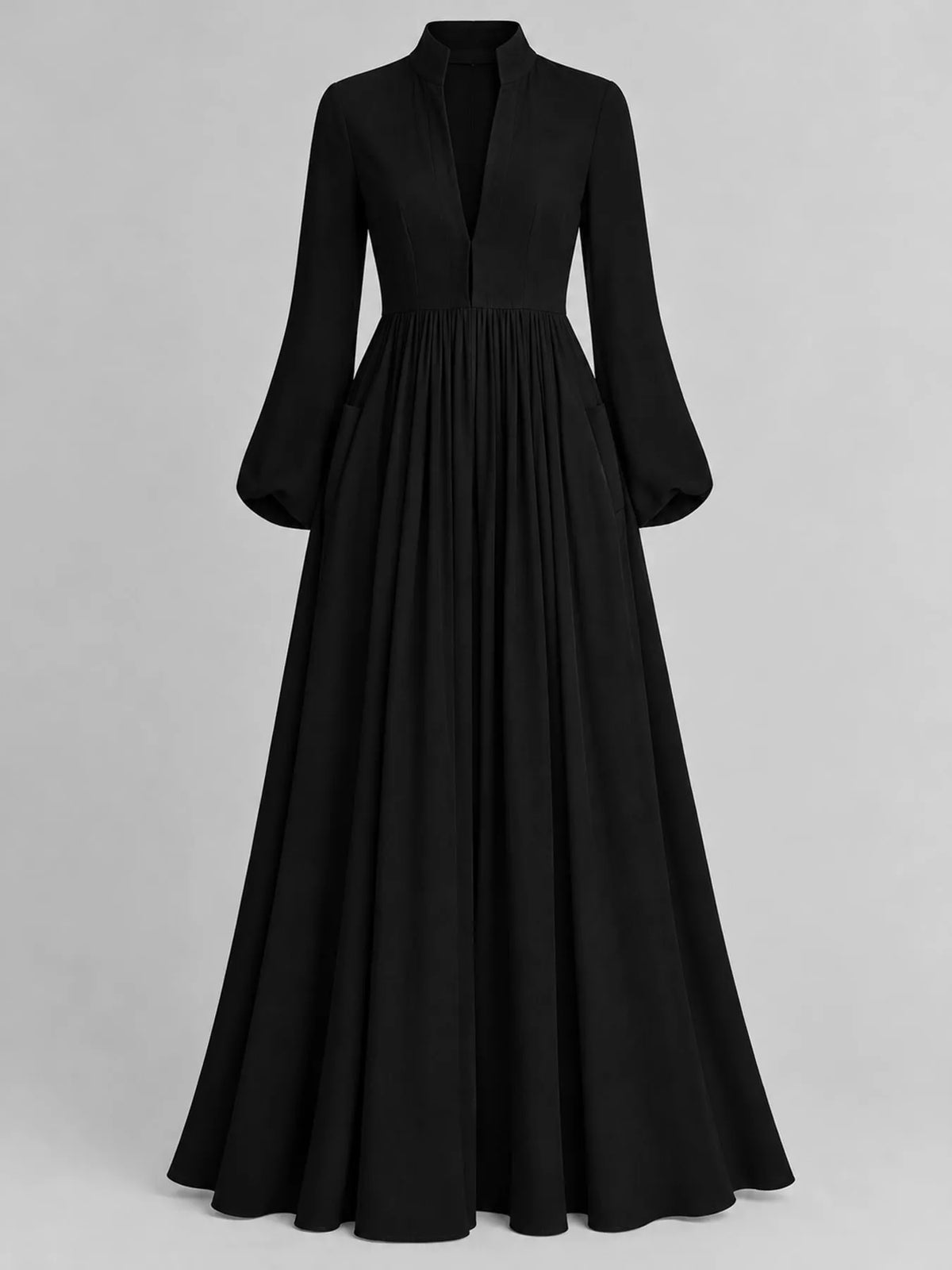 Full Size Long-Sleeve Button Front Maxi Dress Plus Size
