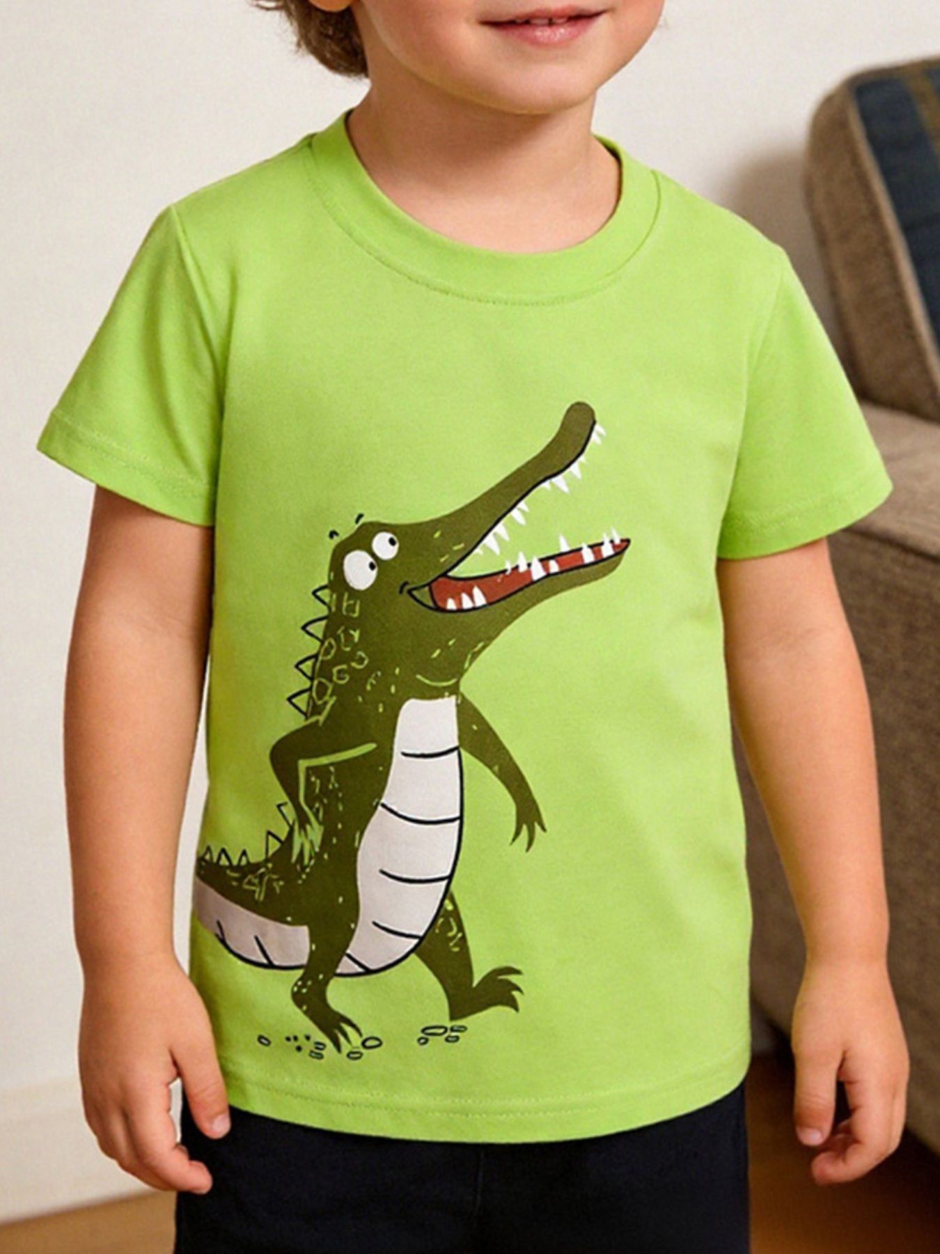 Children's Crocodile Graphic Short Sleeve T-Shirt