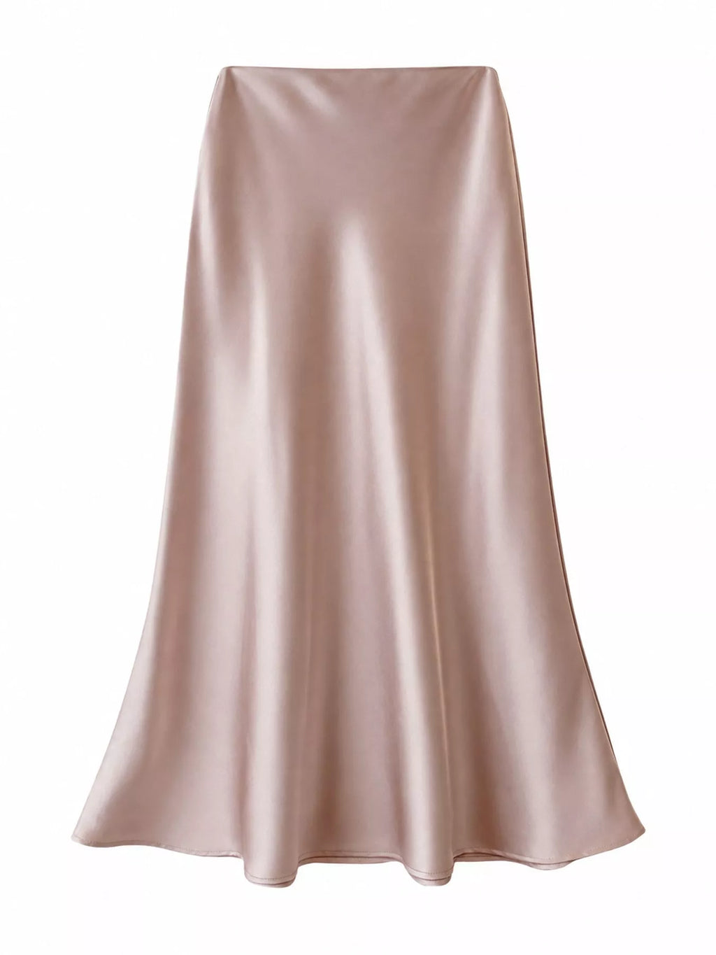 Full Size High-Waisted Satin Midi Skirt Plus Size