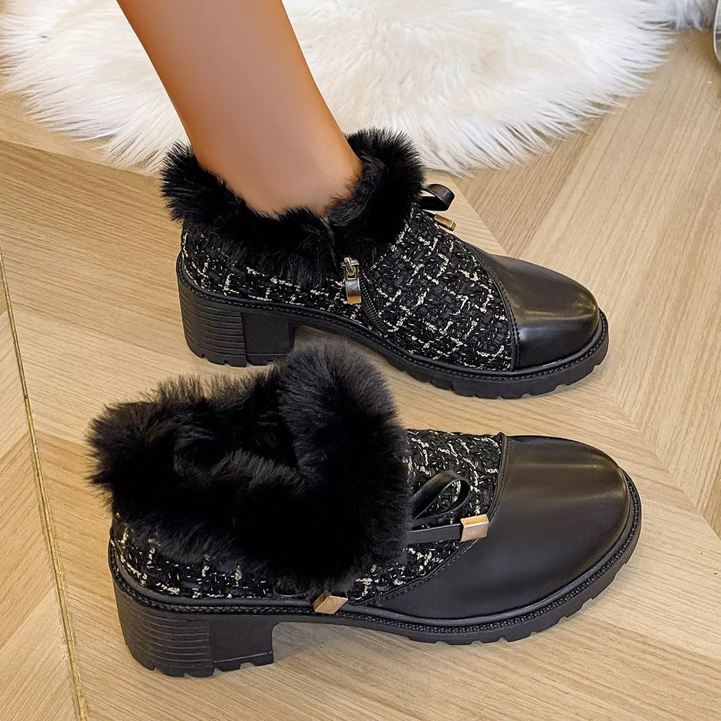 Round Toe Block Heels Boots