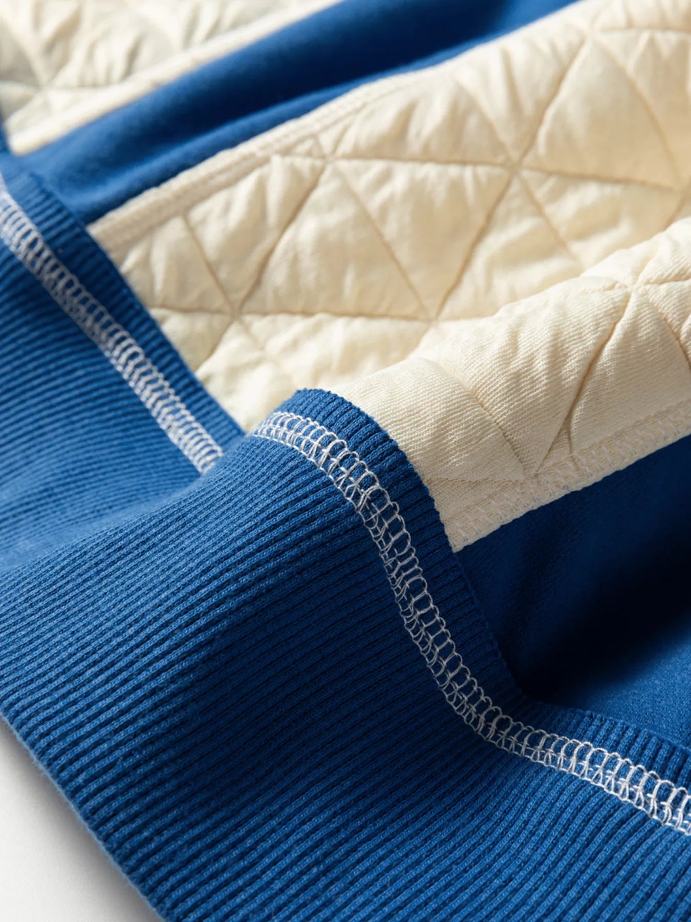 Quilted Fleece Color Block Patchwork Oversize Hoodie