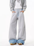 Men's Plus Size Wide Leg Plaid Cuff Sweatpants