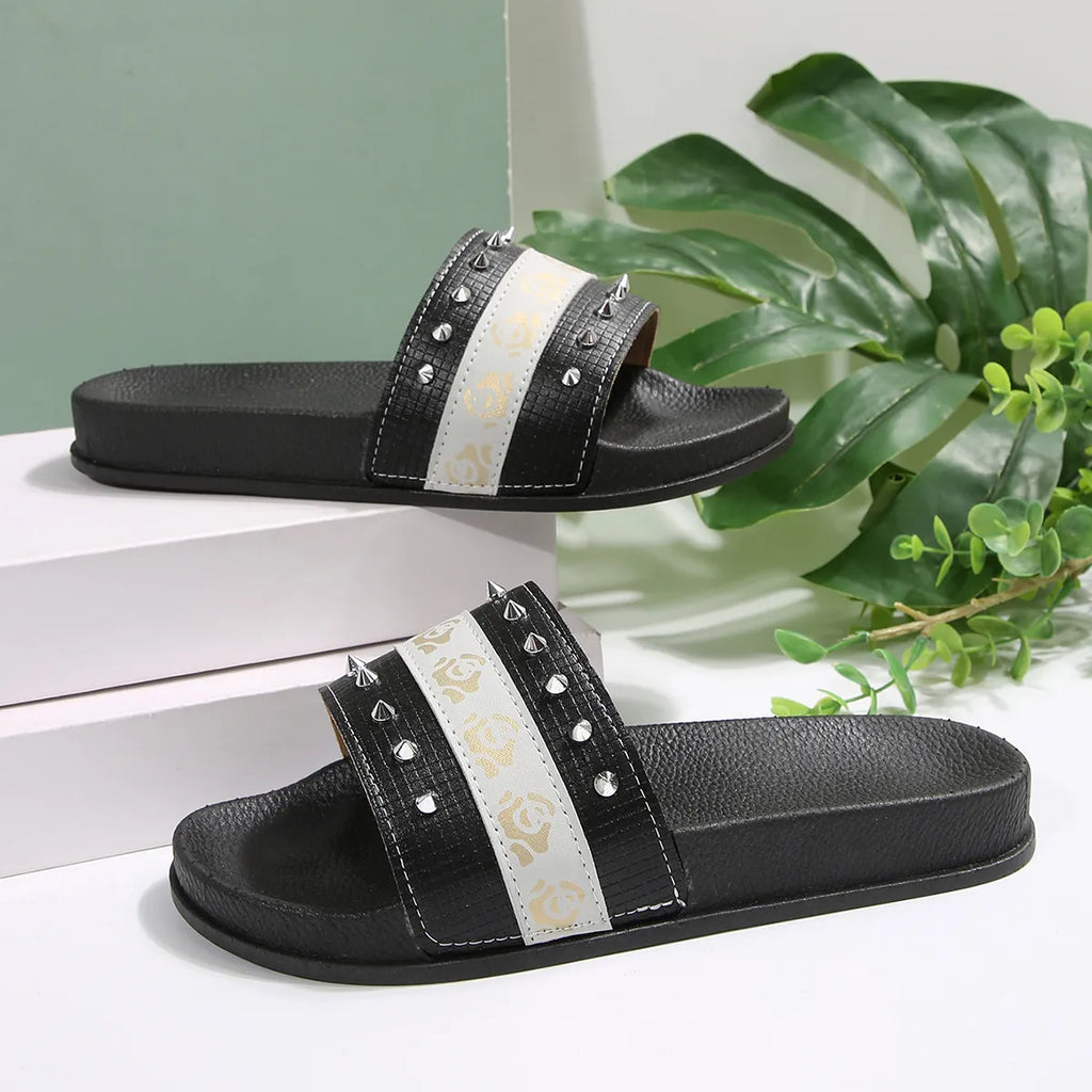 Studded Open Toe Platform Sandals