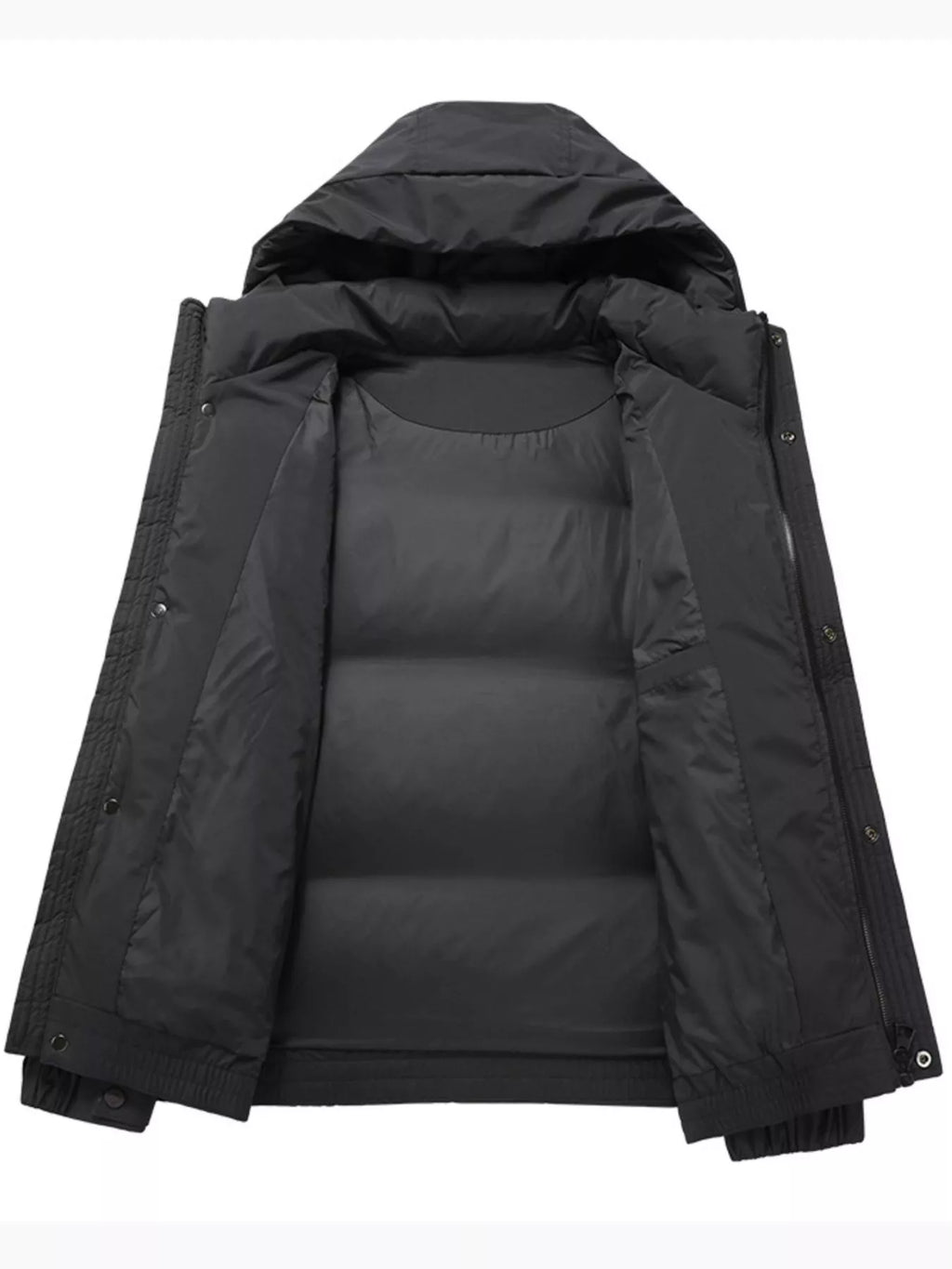 Men's Plus Size Diamond Quilted Hooded Puffer Jacket