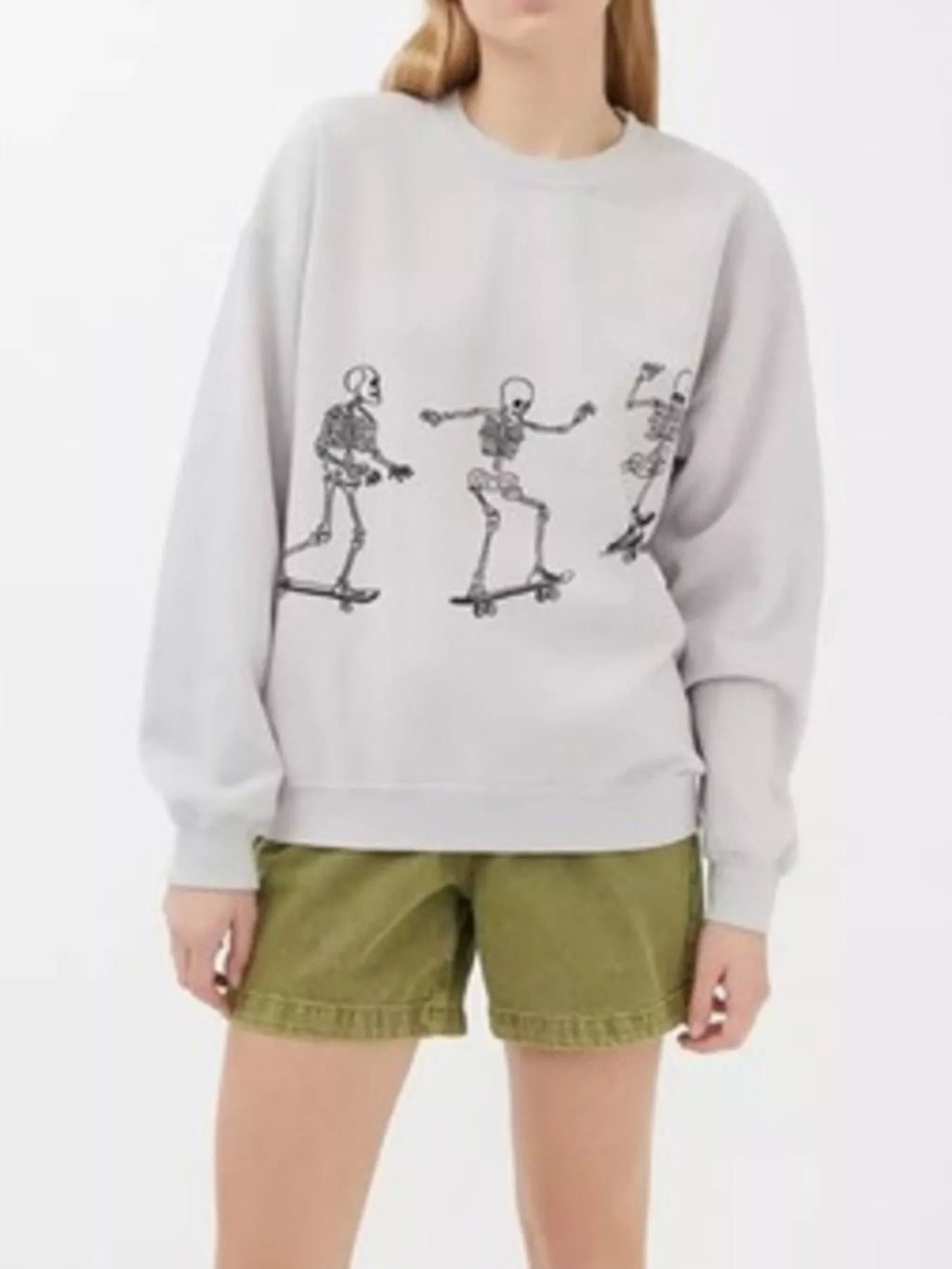 Skeleton Graphic Round Neck Sweatshirt