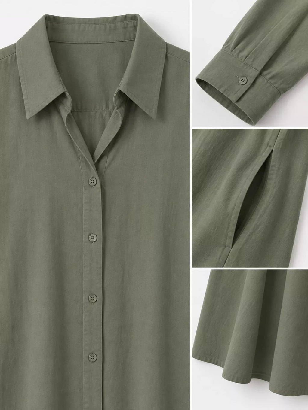 Full Size Button Front Long Sleeve Maxi Shirt Dress Plus Size