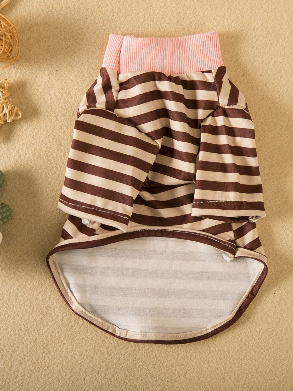 Striped Heart Patch Pet Top