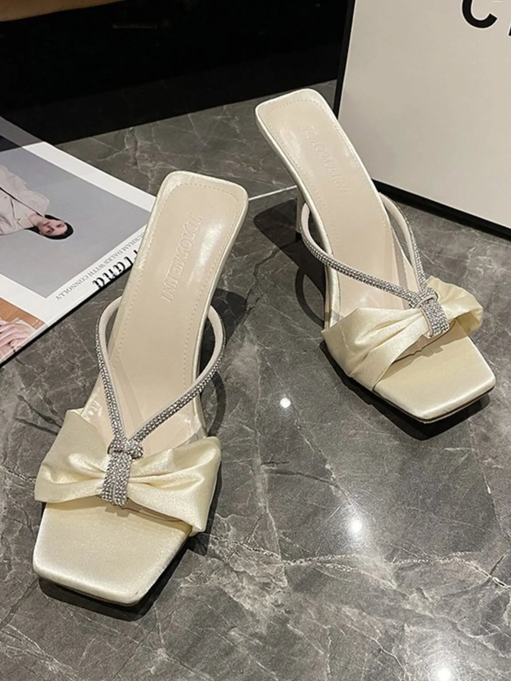 Bow Mid Heel Sandals