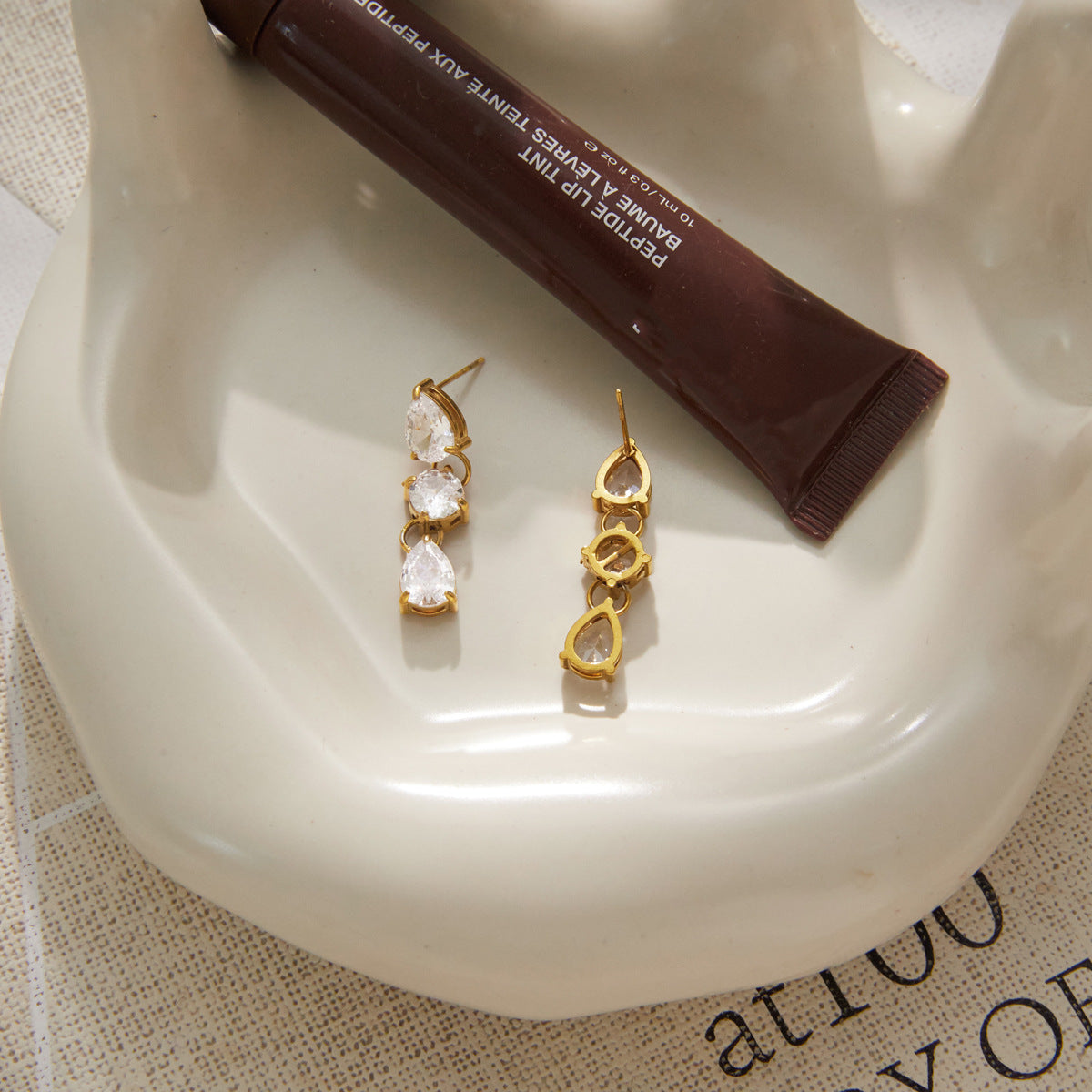 Geometric Zircon Tassel Earrings Collection