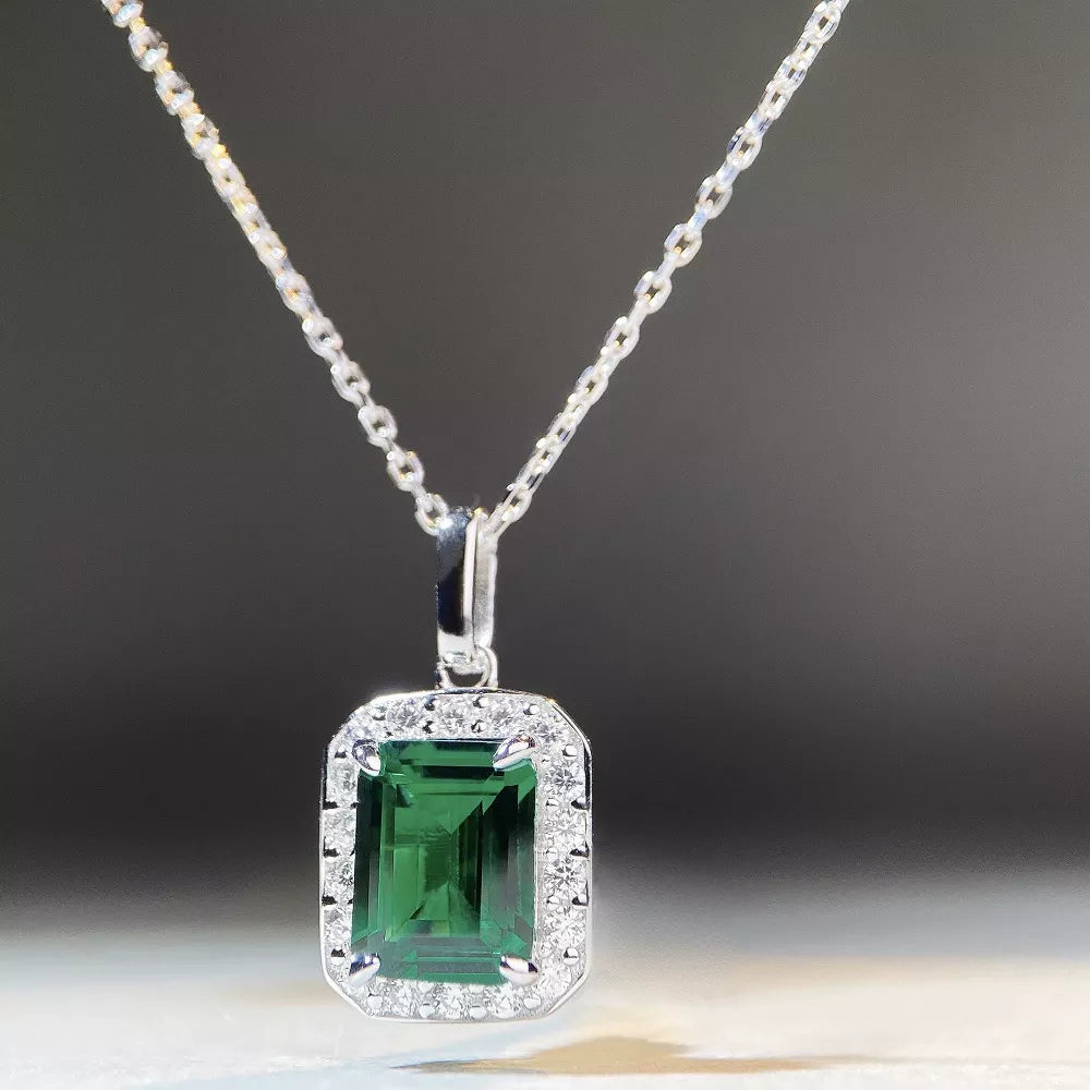 925 Sterling Silver Zircon Geometric Cross Necklace