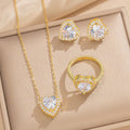 Copper Micro-set Earrings And Necklace Set Combination
