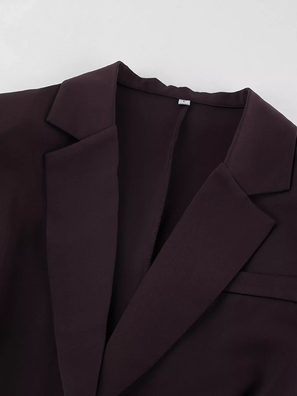 One-Button Blazer and Wide-Leg Pants Set