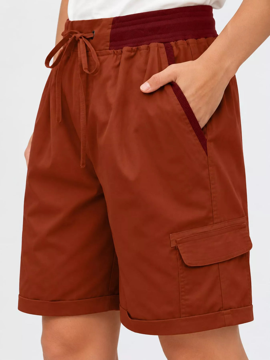 Full Size Drawstring Cargo Shorts Plus Size