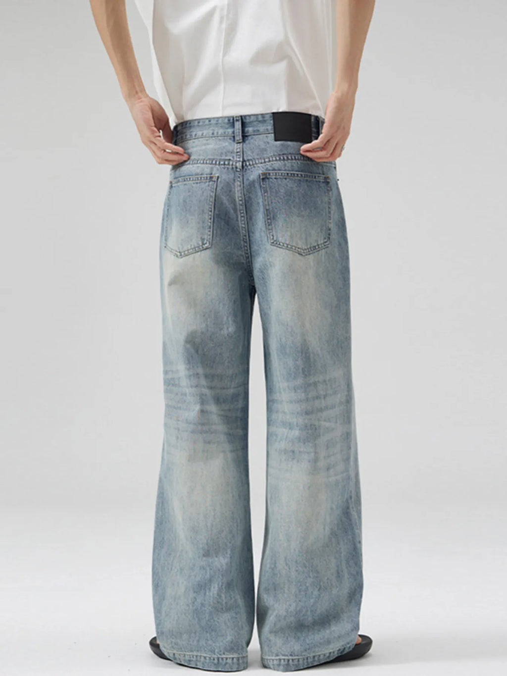 Men's Full Size Washed Wide Leg Jeans Plus Size