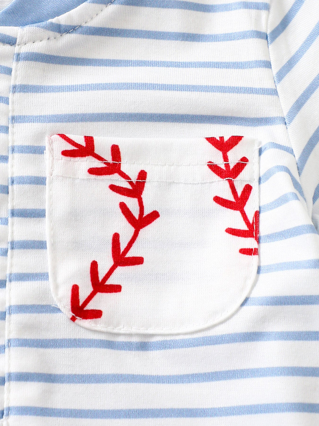 Children's Striped Bodysuit & Baseball Print Shorts & Hat 3-Piece Set