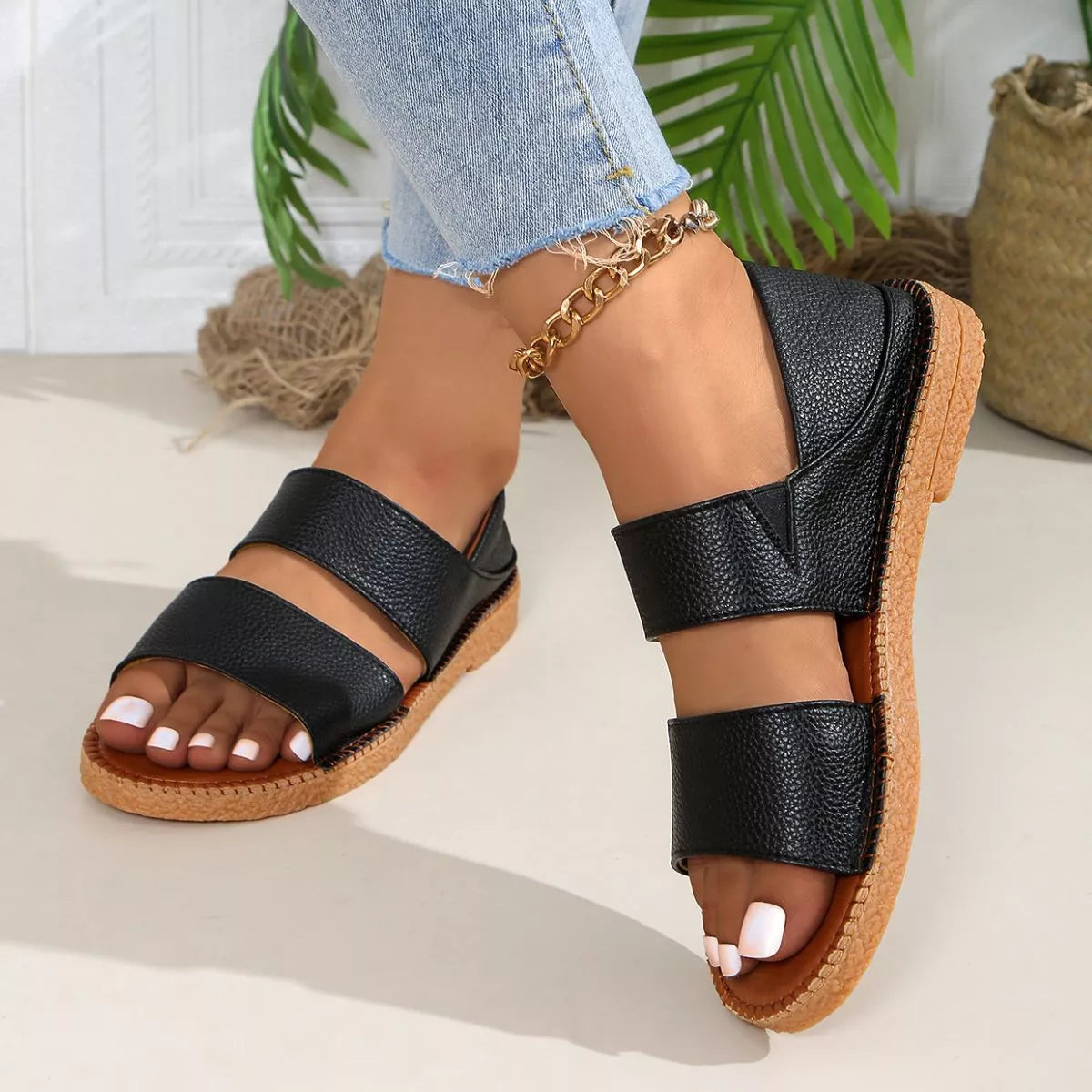 Open Toe Flats Sandals