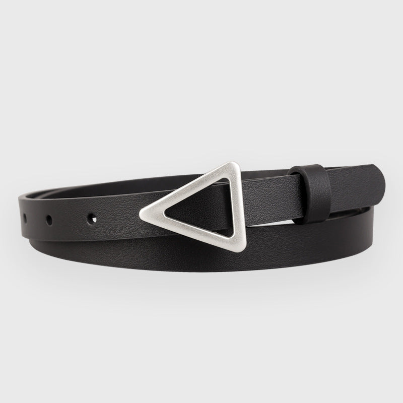 Triangle Buckle Skinny Belt