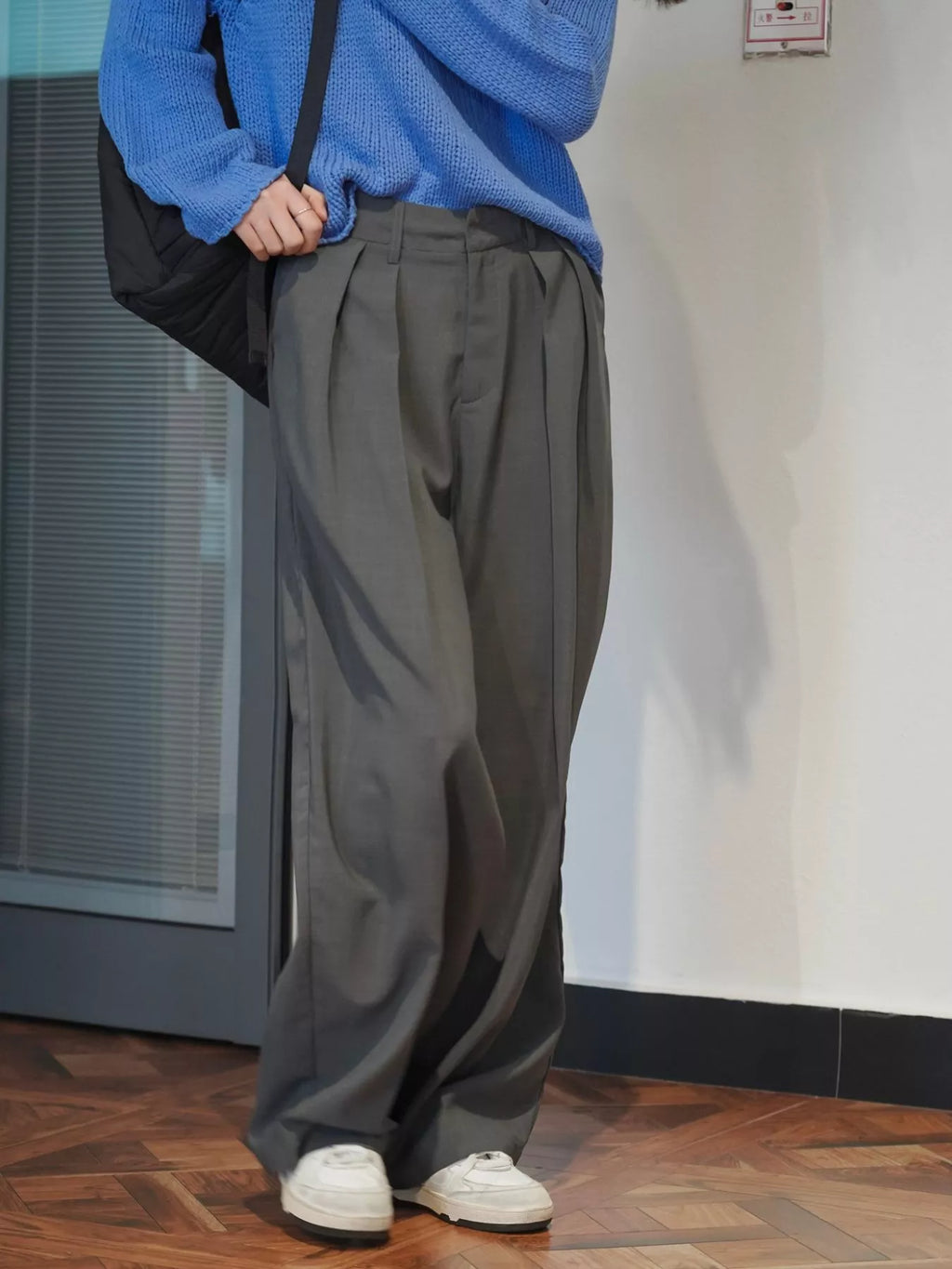 High-Waisted Pleated Wide-Leg Pants