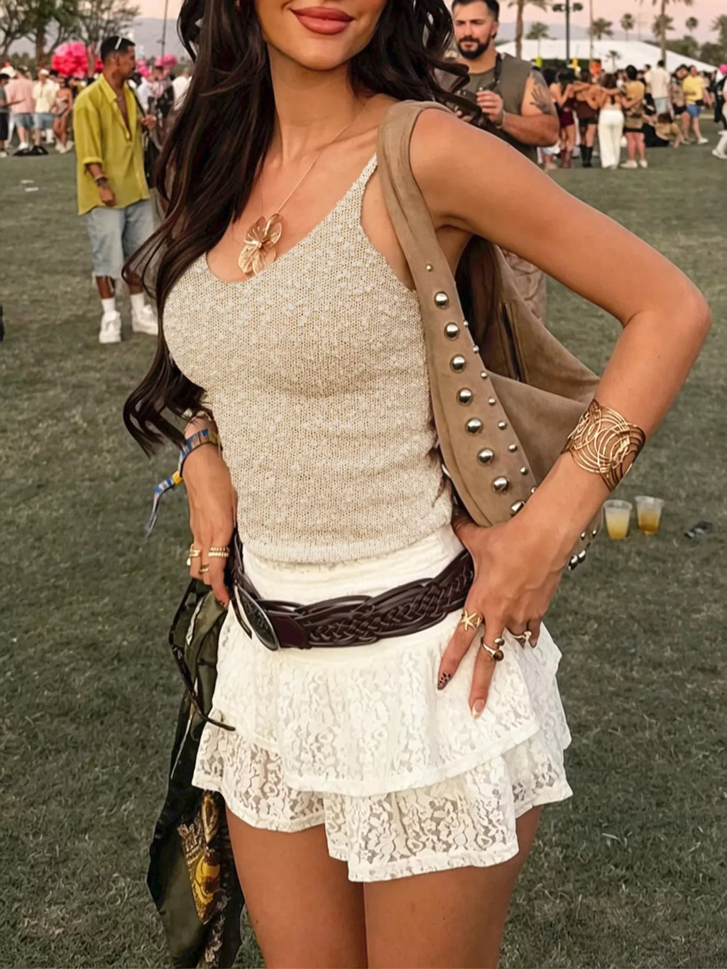 Textured Knit V-Neck Cami