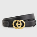 Double Circle Buckle Leather Belt
