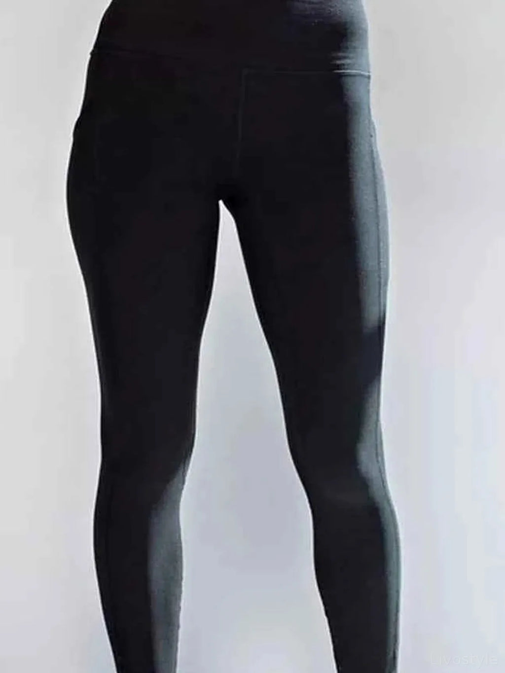 Black High Waist Wide Waistband Ankle Leggings