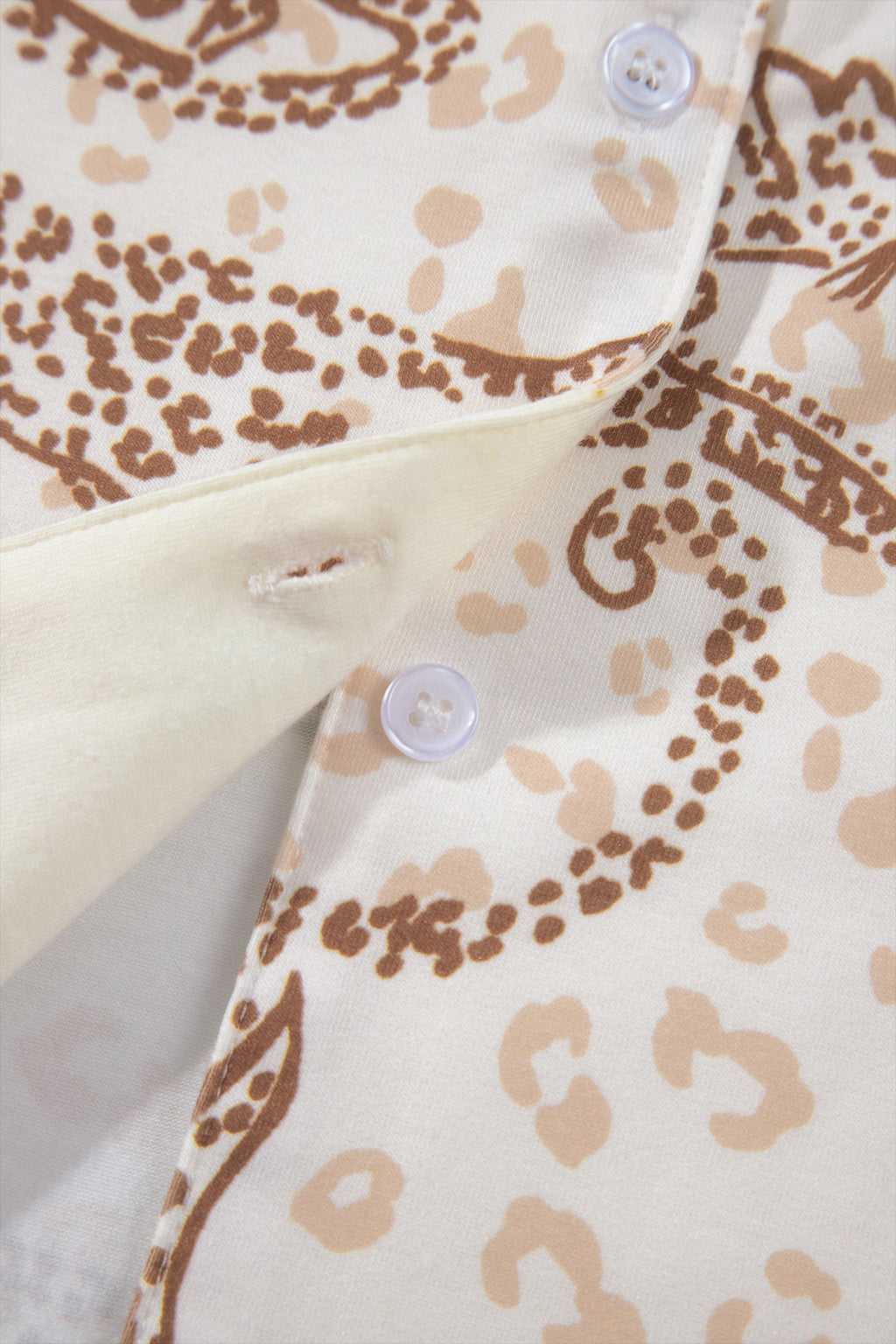 Yellow Leopard Print Colorblock Pocket Placket Long Sleeve Lounge Set