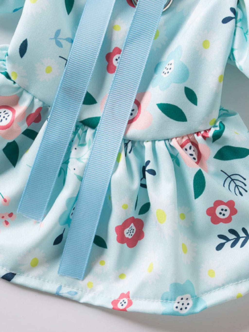 Floral Print Bow Decor Pet Dress