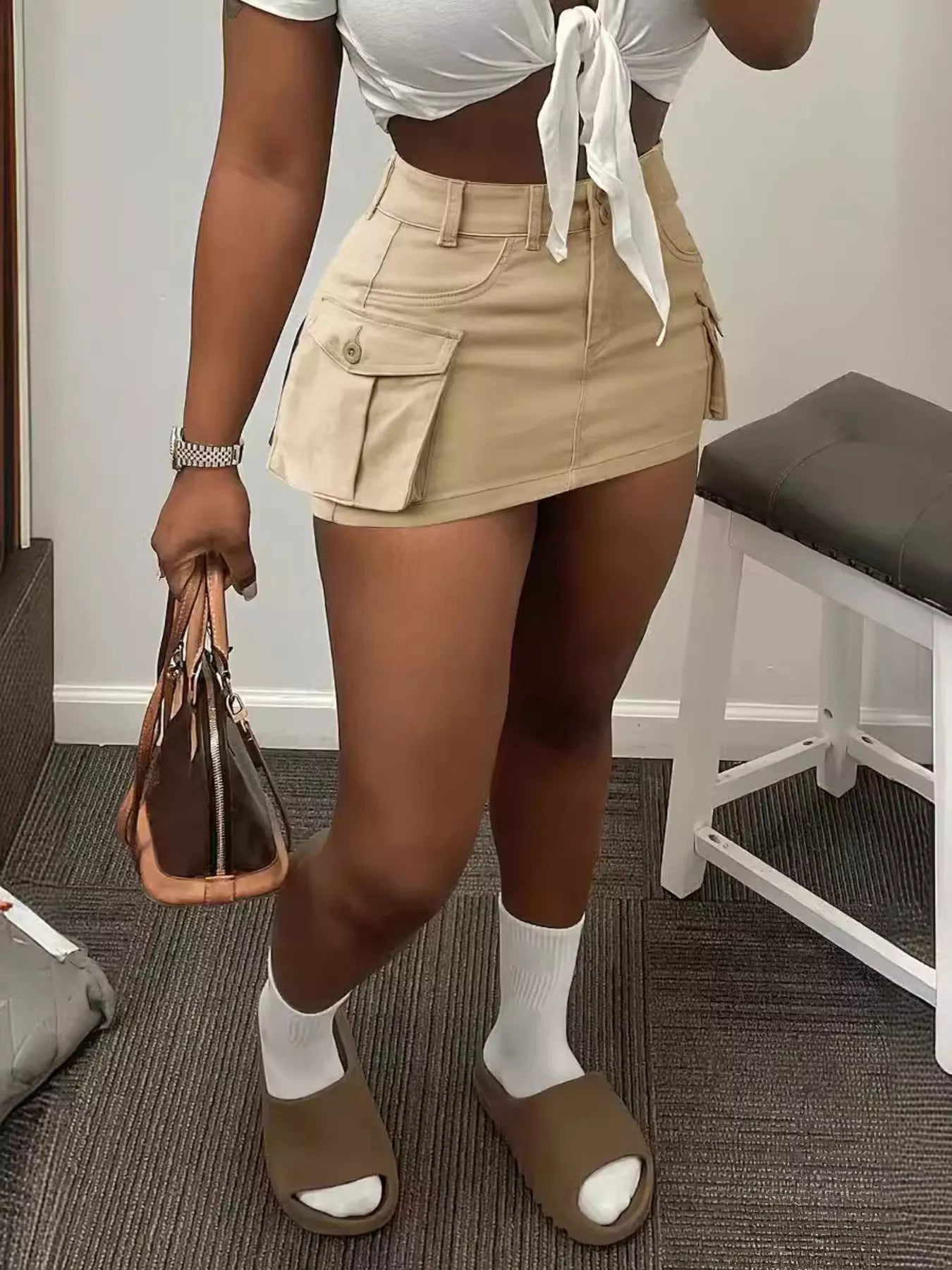 Cargo Pocket Mini Skirt