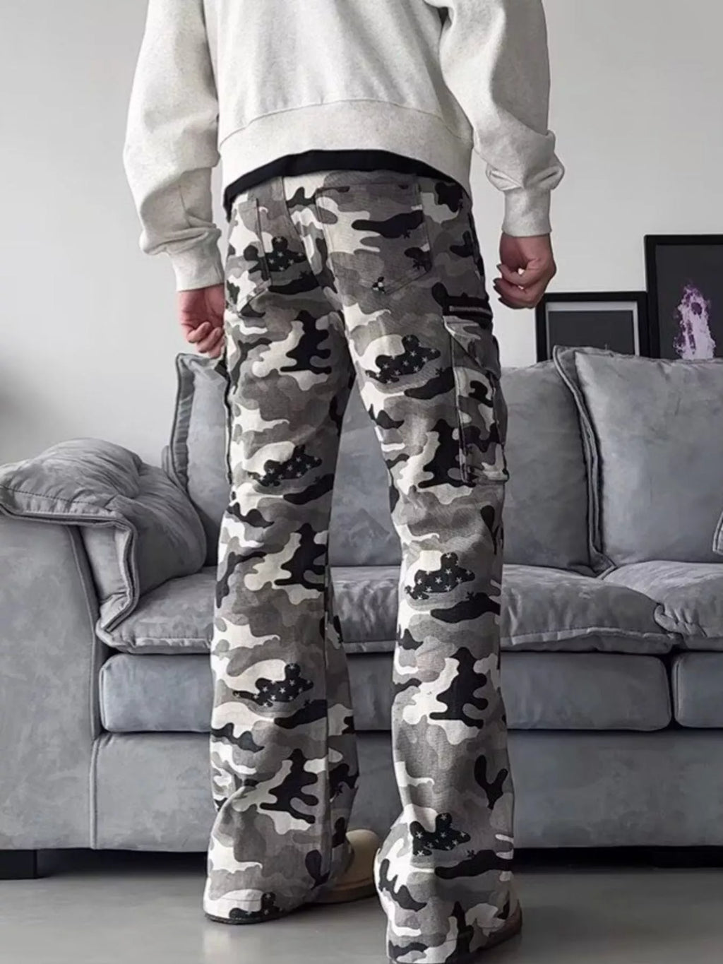 Men's Full Size Camouflage Wide Leg Pants Plus Size