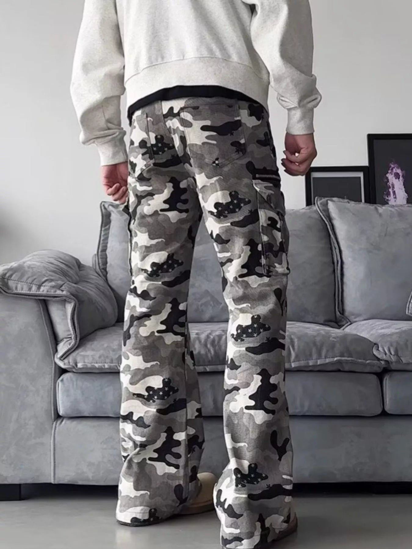 Men's Full Size Camouflage Wide Leg Pants Plus Size