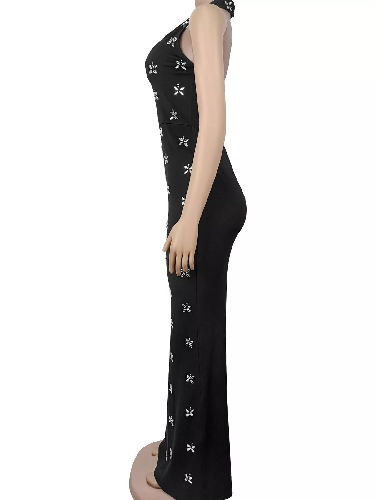 Floral Halter Neck Maxi Dress
