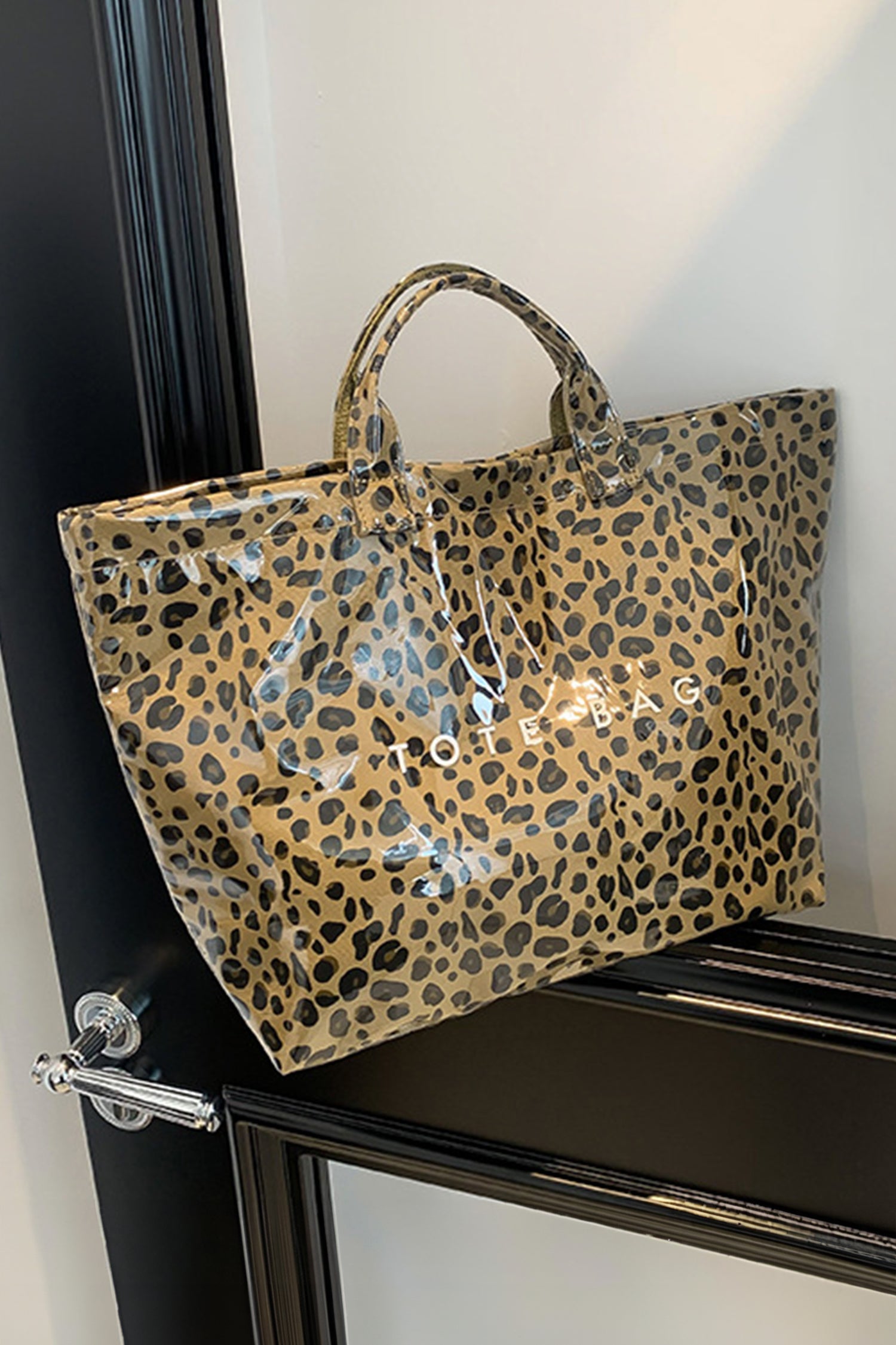 Brown Leopard PU Leather Water Proof Tote Bag